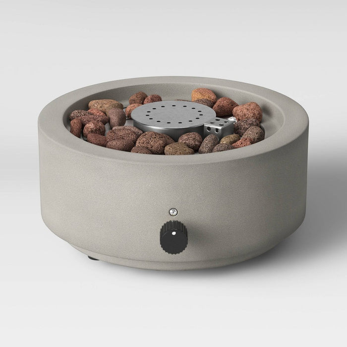 10" Round Pipestone Patio Tabletop Fireplace - Gray - Project 62
