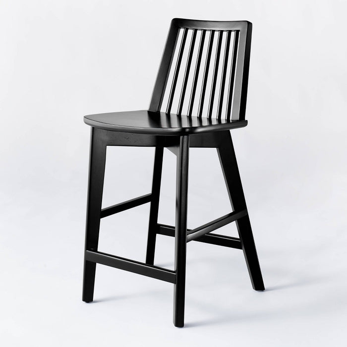 Linden Modified Windsor Wood Counter Height Barstool Black threshold designed with Studio McGee (LOCAL PICKUP ONLY)