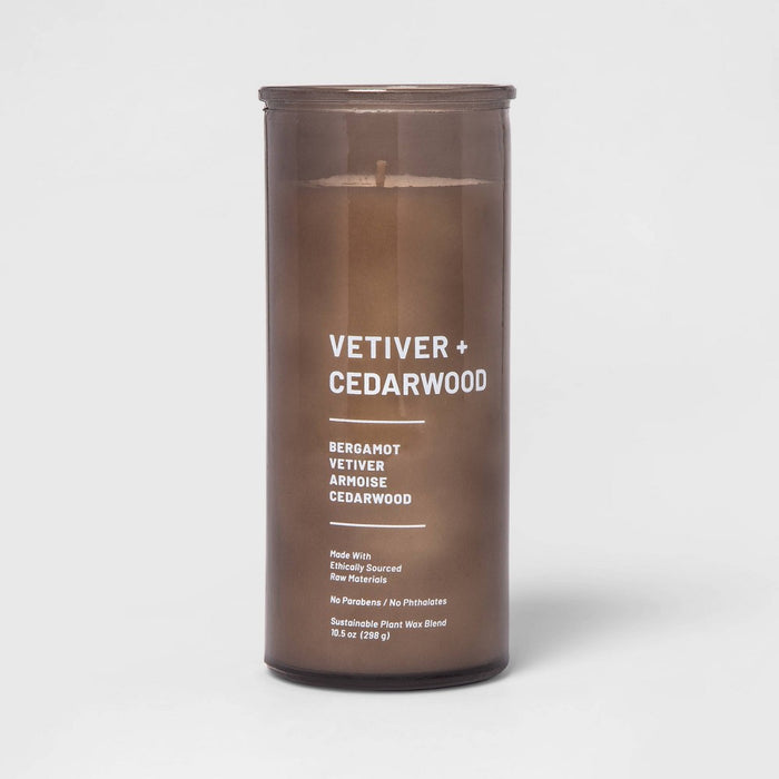 10.5oz Glass Jar Vetiver and Cedarwood Candle - Project 62