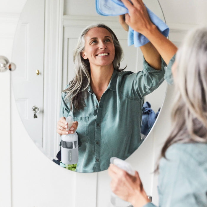 Grove Co. Reusable Cleaning Glass Spray Bottle with Silicone Sleeve - Polished Gray - 1ct