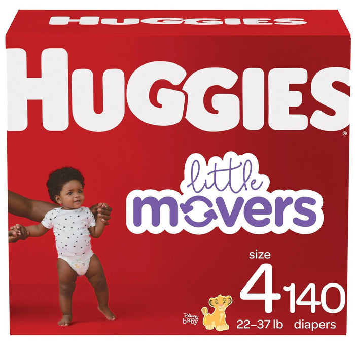Huggies Little Movers Baby Disposable Diapers - Size 4 - 140ct