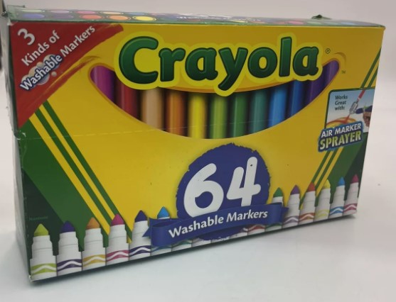 Crayola 64ct Broad Line Markers with Gel & Window Markers