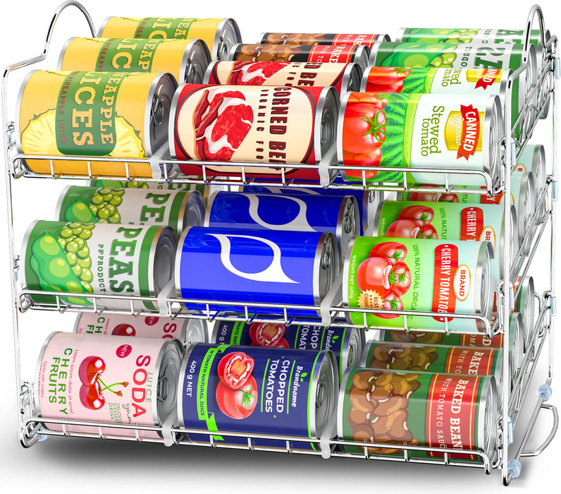 Utopia Kitchen Storage Can Rack Organizer, Stackable Can Organizer Holds Upto 36 Cans For Kitchen Cabinet Or Pantry (Chrome)