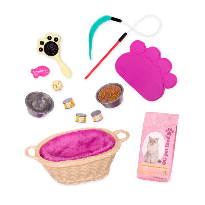 Our Generation Cat Pet Plush Care Accessory Set for 18" Dolls