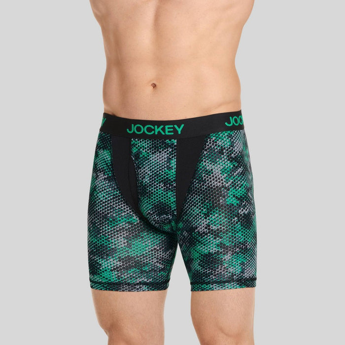 Jockey Generation Men's Performance Microfiber Sport 2pk Boxer Briefs - Black/Green S