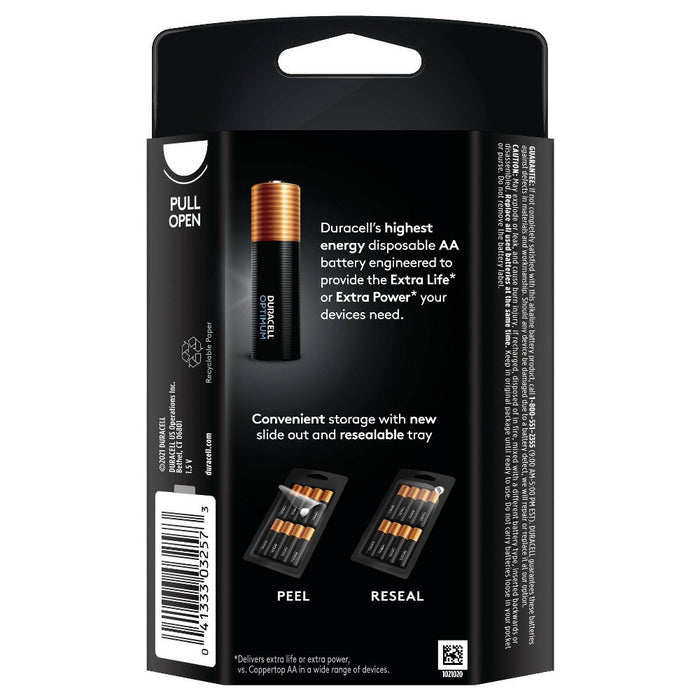 Duracell Optimum AA Batteries - 8 Pack Alkaline Battery