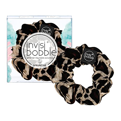 invisibobble Sprunchie Spiral Hair Ring - Purrfection - Scrunchie Stylish Bracelet, Strong Elastic Grip Coil Accessories for Women - Gentle for Girls Teens and Thick Hair