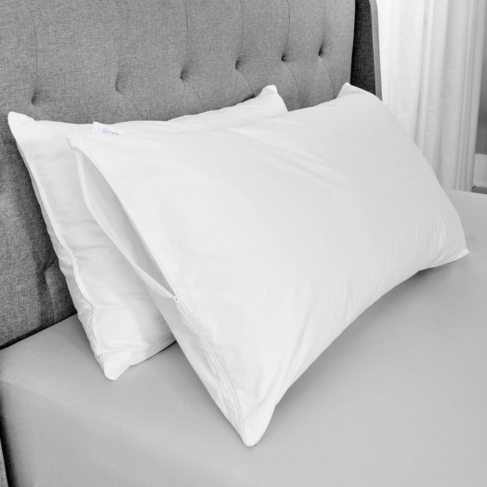 AllerEase 2-Pack Waterproof Pillow Protector - White (Standard/Queen)