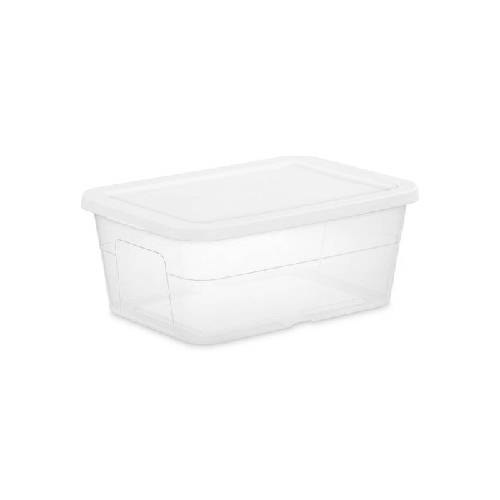 16qt Clear Storage Box with Lid White - Room Essentials