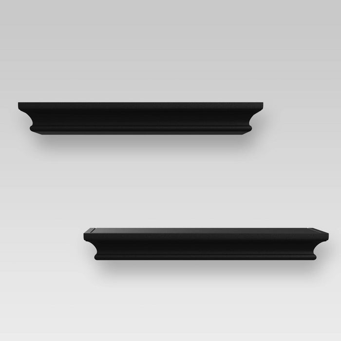 2pc Traditional Wall Shelf Set Black - Threshold