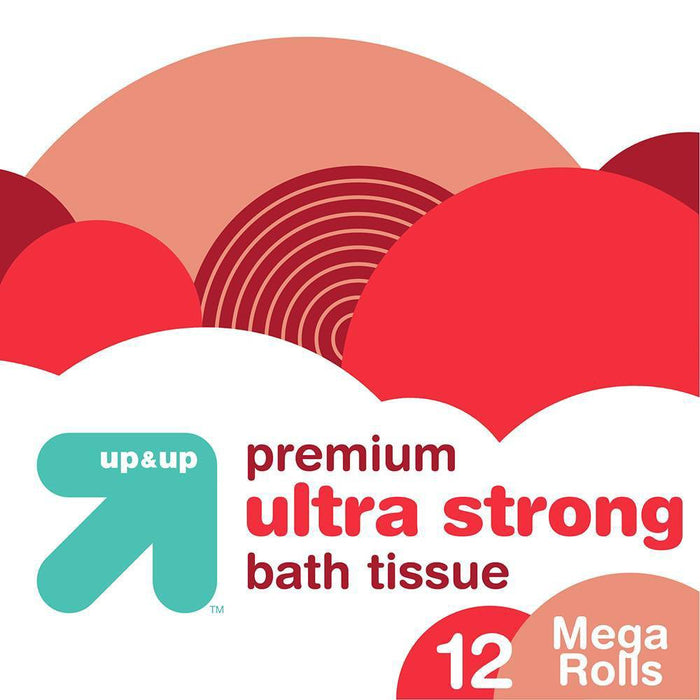Premium Ultra Strong Toilet Paper - 12 Mega Rolls - up & up