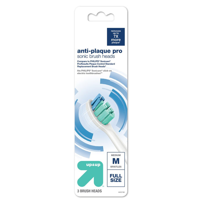 Powered Toothbrush Head - 3ct - Up&Up (Compare to PHILIPS Sonicare ProResults Plaque Control Standard Replacement Brush Heads)