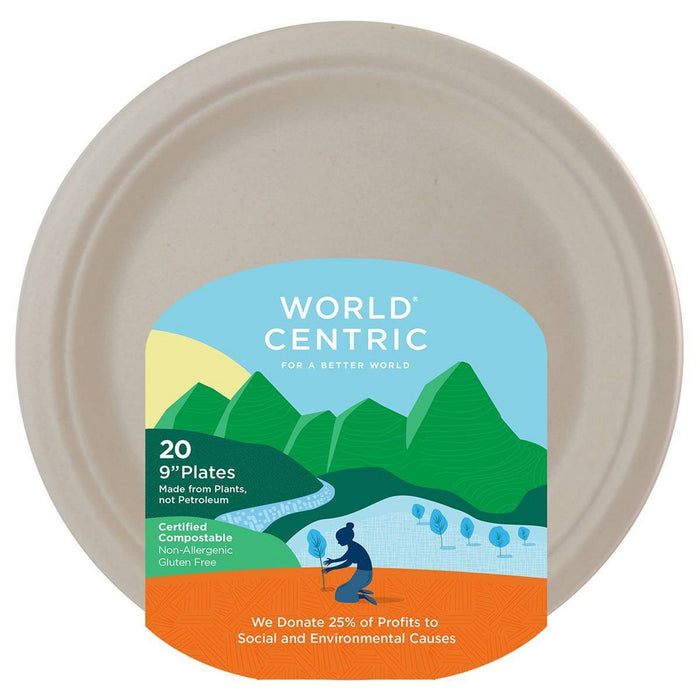 World Centric 9" Disposable Plates - 20ct
