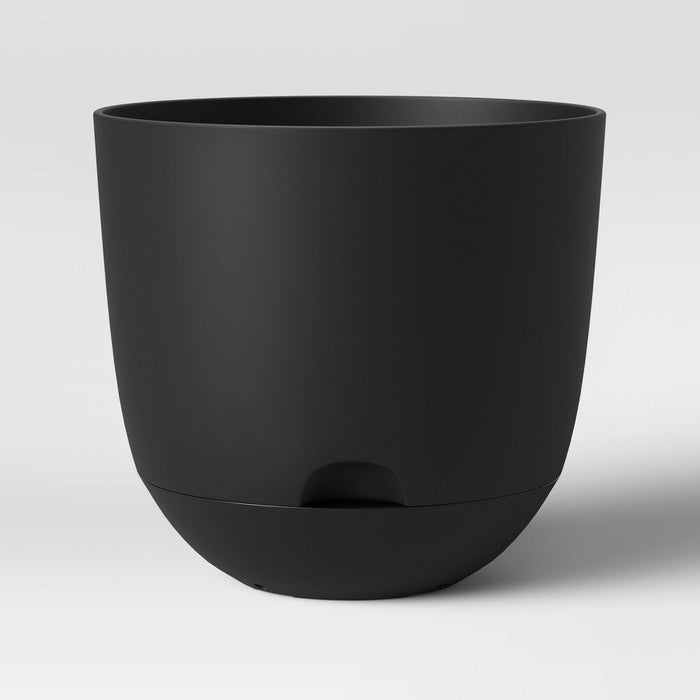 12" Indoor/Outdoor Self-Watering Planter Black - Room Essentials