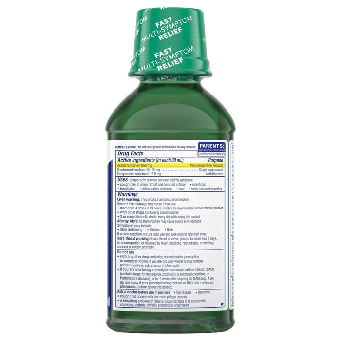 Vicks NyQuil Cold & Flu Relief Liquid - Acetaminophen - 12 fl oz
