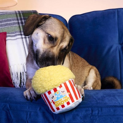 BARK Barkbuster Movie Night Buttered Chompcorn Dog Food Shaped Plush Toy