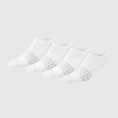 Hanes Men's 3pk +1 Absolute Active Cushioned Heel Shield Socks - White 6-12: Low Cut, Breathable Mesh, Arch Support, Seamless Toe