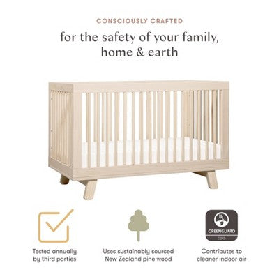 Babyletto Hudson 3-in-1 Convertible Crib with Toddler Rail - Washed Natural (LOCAL PICKUP ONLY)