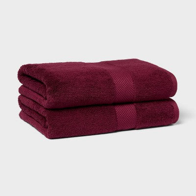 2pk Performance Plus Bath Towels Wine - Threshold