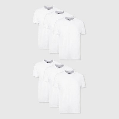 Hanes Men's Crewneck T-Shirt with Fresh IQ 6pk - White S