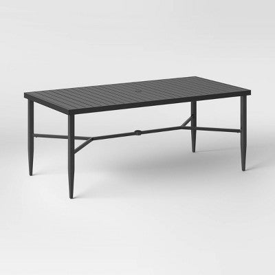Searsburg Aluminum 6 Person Rectangle Slat Top Patio Dining Table, Outdoor Furniture - Black - Threshold (LOCAL PICKUP ONLY)