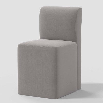 Cora Dining Chair in Luxe Velvet Titan Steel - Threshold: Upholstered, Rubberwood Frame, Armless (LOCAL PICKUP ONLY)