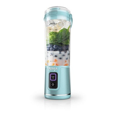 Ninja Blast 18oz Portable Blender Tinted Aqua BC151AQ: 1-Speed, Dishwasher-Safe, Plastic & Stainless Steel, 1.75 lbs