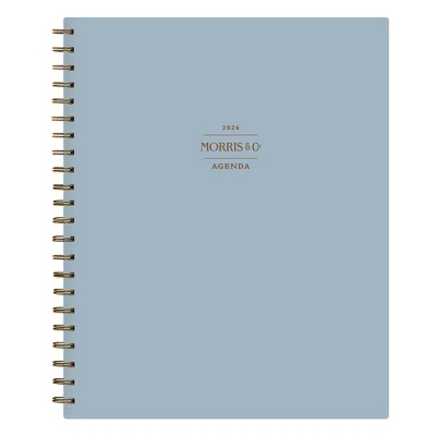 Morris & Co. 8.5"x11" by Blue Sky 2026 Weekly/Monthly Wirebound Planner Hardcover Solid Dearle Blue