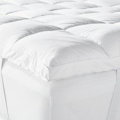 Twin Ultra Loft Down Alternative Mattress Topper - Casaluna: Hypoallergenic Cotton, Baffle Box Quilting, 233 Thread Count