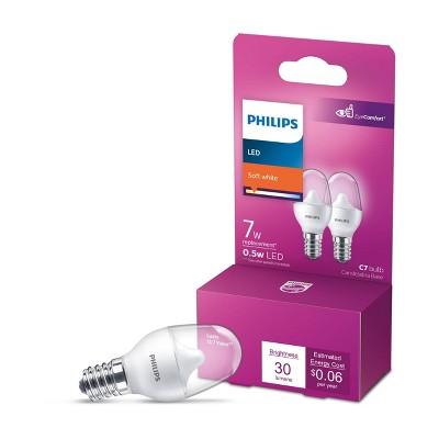 Philips LED 7W C7 Night Light Candelabra Base 2P