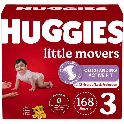 Huggies Little Movers Disposable Diapers - Econ+ Pack - Size 3 - 168ct (LOCAL PICKUP ONLY)