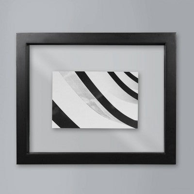 9"x11" Single Picture Float Frame Black - Threshold: Modern Wall Decor, MDF, Glass Pane