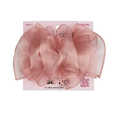 scunci be-u-tiful Chiffon Bow Barrette Clip - Pink