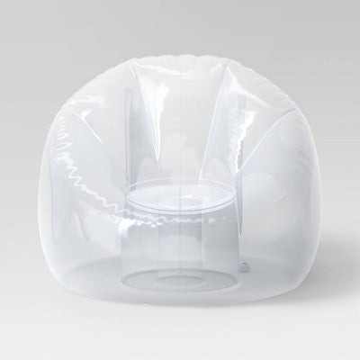 Inflatable Novelty Dorm Chair Clear - Room Essentials: PVC Material, Indoor Lounging, Easy to Inflate, Spot Clean, No Tools Needed