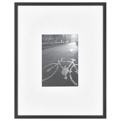 11.3"x14.4" Matted For 5" x 7" Thin Gallery Matted Wall Frame Black - Threshold: Modern Aluminum Wall Decor