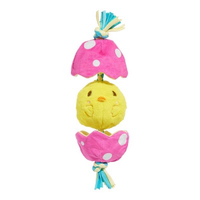 BARK Easter 2.75" Peep-a-Bird Dog Animal Rope Toy