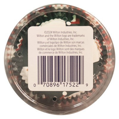 Wilton 150ct Baking Cups: Paper, Open Top, 4.025" H, 2.987" L, 2.986" W, White/Green/Red, Multipurpose Household Use