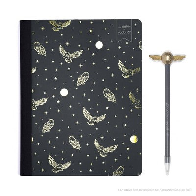 Yoobi Composition Book 7.5"x9.75" College Ruled with Pen Gray Owls