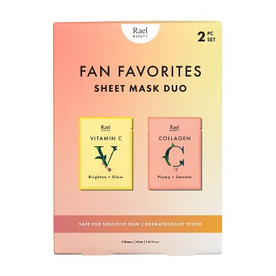 Rael Beauty Fan Favorites Collagen & Vitamin C Facial Sheet Mask Set - 2ct