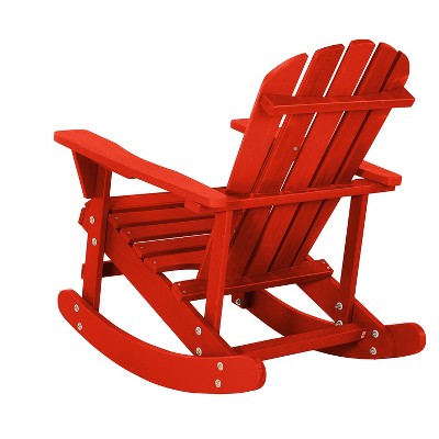 Saint Birch Adirondack Wooden Rocking Chair, Red (LOCAL PICKUP ONLY)