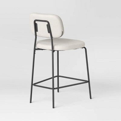 Set of 2 24" Upholstered with Metal Base Counter Height Barstool Cream Boucle - Room Essentials (LOCAL PICKUP ONLY)