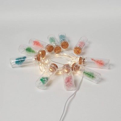 30ct LED Dewdrop with Bottle Brush Trees Christmas Indoor Novelty String Lights Warm White with Silver Wire - Wondershop: Holiday Fairy Lights