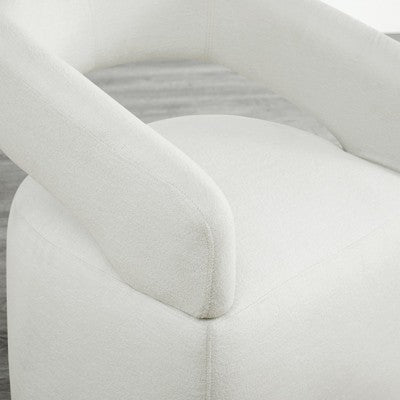 Spruce&Spring Modern Mobile Dining Chair with Casters & Open Back, Single , Ivory (LOCAL PICKUP ONLY)