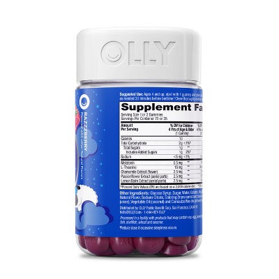 OLLY Kids' Sleep Gummies with .5mg Melatonin - Raspberry - 70ct