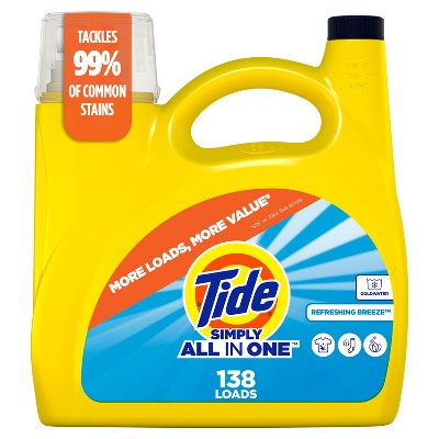 Tide Simply Liquid Laundry Detergent - Refreshing Breeze - 182oz