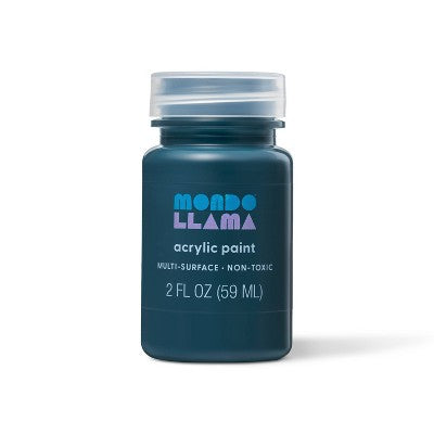 2 fl oz Satin Acrylic Paint Charcoal Gray - Mondo Llama: Multi-Surface, Non-Toxic, Water-Based Craft Paint