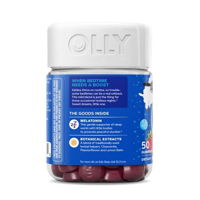OLLY Kids' Sleep Gummies with .5mg Melatonin - Raspberry - 50ct