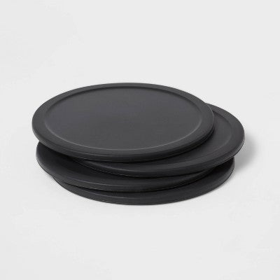 4pk Silicone Coasters Black - Threshold