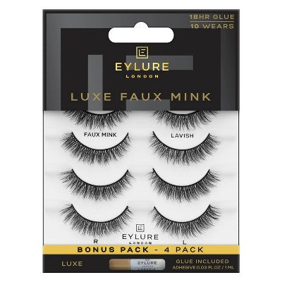 Eylure Luxe Faux Mink Lavish False Eyelashes - 4pr