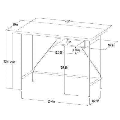 Wood and Metal Dorm Writing Desk with Storage Natural - Room Essentials (LOCAL PICKUP ONLY)